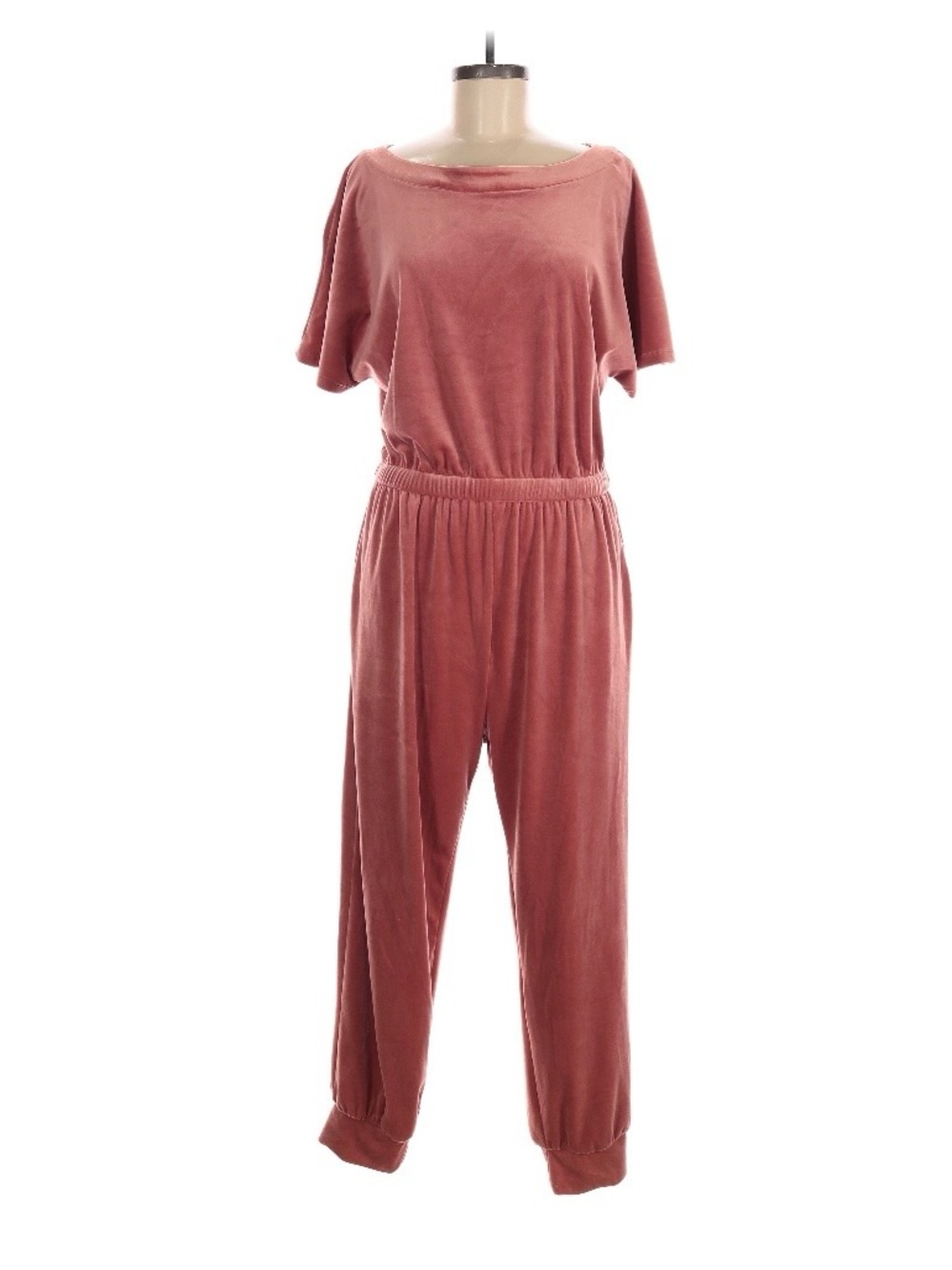 Anthrolpologie Saturday Sunday Petite Rose Velvet Jumpsuit